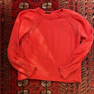 Vintage J. Crew Bright Orange Cotton Sweater